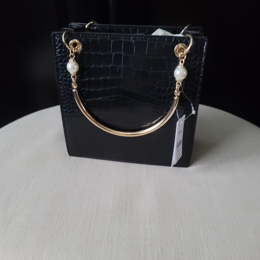 Topshop Croc Embossed Pearl Bag